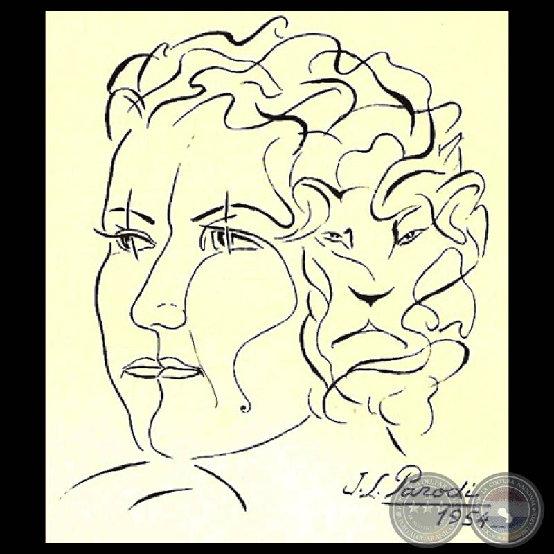 Retrato de JOSEFINA PLÁ, 1982 por JOSÉ L. PARODI